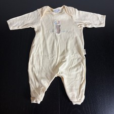 Vintage 90s/Y2K Carters Baby 0-3M Yellow One-Piece Romper Teddy Bear Balloons