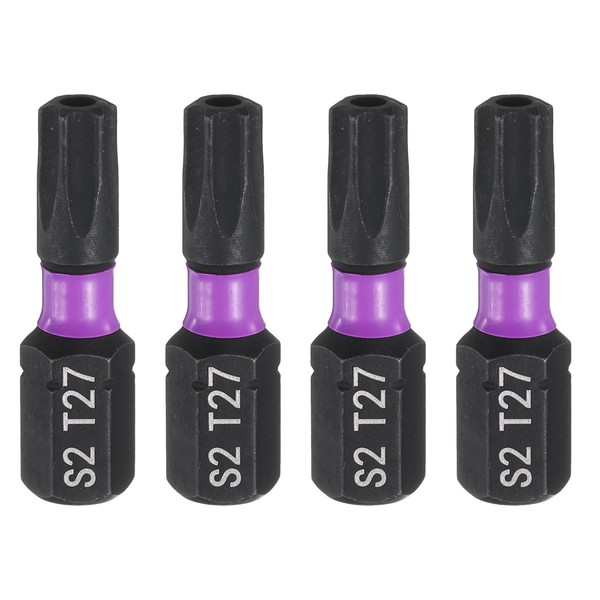 "4 StüCke TT27 Torx Schraubendreher Bit 1/4\" Sechskant Schaft 1\" LäNge 6 Punkt"-image