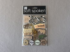 Zoo Animals 3 Dimensional Stickers Sheet Is 6 X 4 1/2 Has 13 Stickers, New