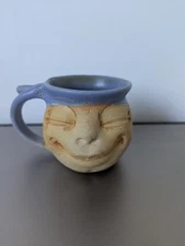 Handmade Studio Art Pottery Face Mug Mossy Creek 4.5" -Artist Signed