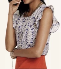 Cabi Flutter Sleeve Top #3074 Size Small