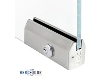 FHC 2-1/2" Tapered Patch Rail 9-1/2" Long with Lock for 1/2" Glass Stainless