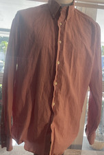 Nautica Mens Long Sleeve Plaid Shirt Size 16 34/35 Button Front 100 Cotton