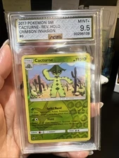 2017 Pokémon Sun & Moon - Crimson Invasion Reverse Holo Rare Cacturne #6 AGS 9.5