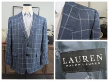 Lauren Ralph Lauren Men’s 46L Wool Navy Blue Sport Coat Blazer
