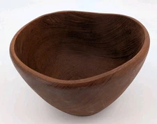 Vintage Mid-Century Handcrafted Good Wood Thai Teak Large Serving Salad Bowl