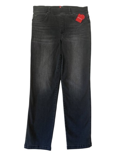 Spanx NWT Ankle Straight Leg High Rise Pull On Jeans in Vintage Black Women's L - Picture 2 of 9