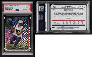2024 Topps Chrome Rookies X-Fractor Drake Maye #203 PSA 9 MINT Rookie RC