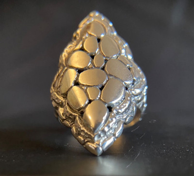 Sarda, Sleek, Low Profile, Comfortable, Sterling,  Watermark  Ring Sz 7.75