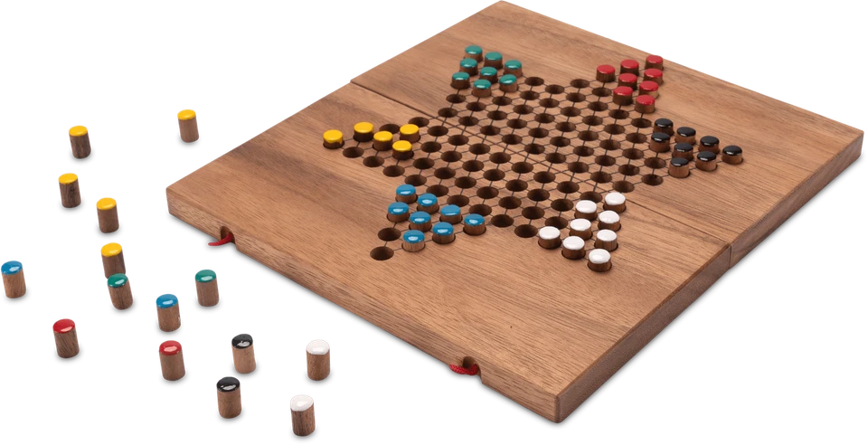 Halma Gr. L für 2 bis 6 Spieler mit Stoffbeutel - Spielfeld 26 x 27 cm - 6 x 10 - Bild 4 von 4