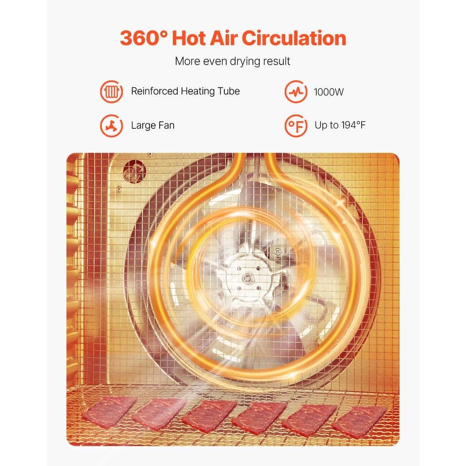 Máquina Deshidratadora de Alimentos Eléctrica 10 Bandejas 1000W Carne Cecina Fruta Seca 12*11 Bandeja Foto 2 de 4