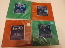 4 pkg. Cross Stitch Aida Fabric 12" x 18" Red Green 2 14 ct, 2 18 ct.