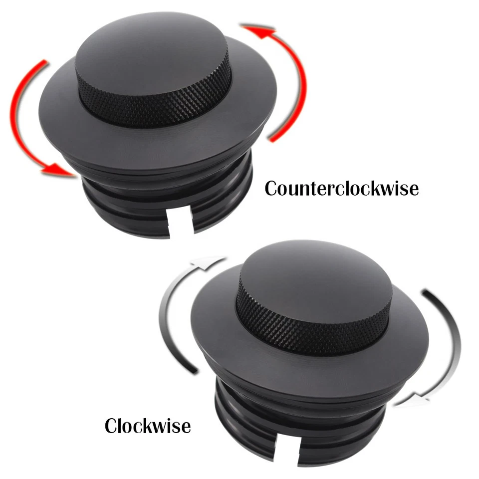 Para Harley Softail Dyna 2 Piezas Rosca Al ras Pop Up Tapa de Gas Cubierta de Tanque de Combustible Ventilada Foto 2 de 4