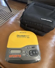 Vintage 1996 Sony Sports Discman CD Player - ESP - Yellow/Grey D-421SP 