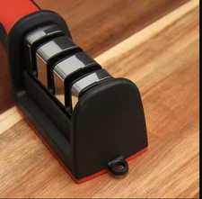 3-Stage Knife Sharpener – Manual Kitchen Tool to Repair, Restore & Polish Blades