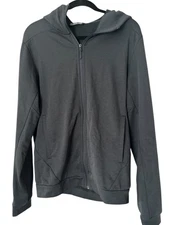 Arcteryx Jacket Mens Medium Gray Hoodie Fleece Pockets Zip Up