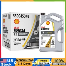 Shell Rotella T5 Synthetic Blend 15W-40 Motor Oil, 1 Gallon (3 Pack) - Free Ship