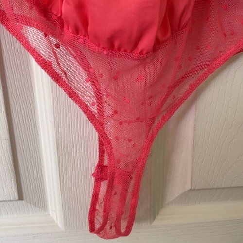Women’s Pink Coral Floral Lace Pattern Body Suit Lingerie Size S Tags/attached - Picture 5 of 9