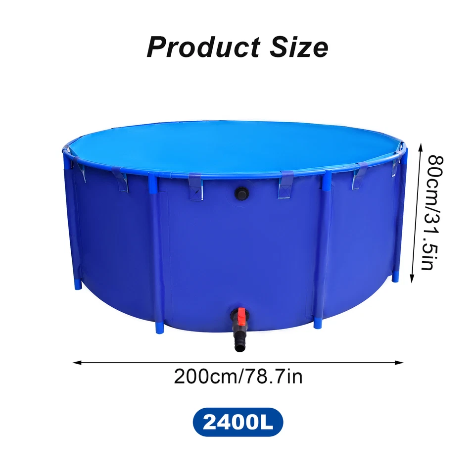 78.7X31.5in Round Above Ground Outdoor Backyard Swimming Pool - Image 2 of 4