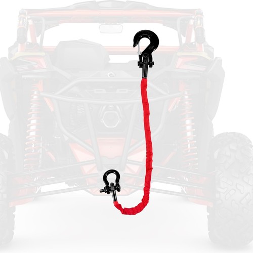 4FT Recovery Strap ATV UTV 18000lb with D Ring Shackle and Winch Hook Synthet...