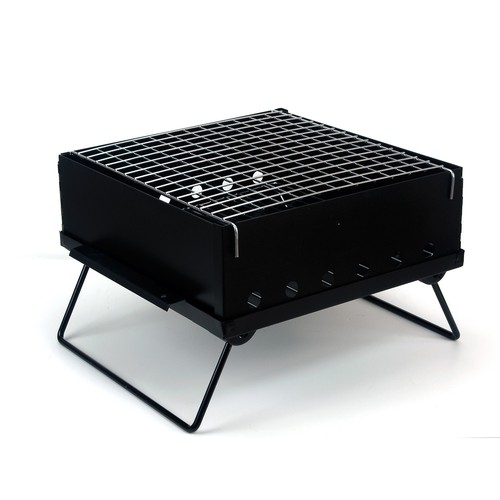 Evelyne Portable Compact 12x12 Charcoal Barbecue BBQ Grill + Bag
