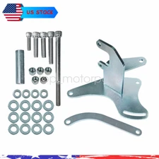 SBC Chevy Black Top Mount A/C Compressor Bracket Short Water Pump SWP Passenger