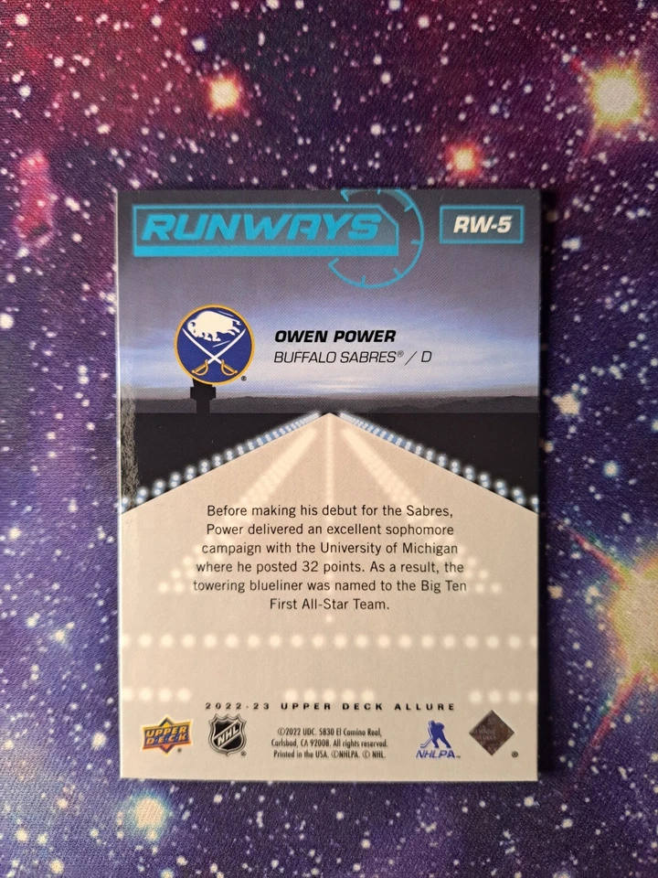 2022-23 Upper Deck Allure #RW-5 Owen Power Runways Buffalo Sabres - Image 2 of 2