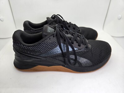 Reebok Nano X3 Shoes Men's 6 Black Athletic Training Workout Gym Gum Sneakers