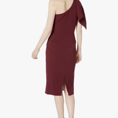 Dress The Population Women's Tiffany One-Shoulder Dress - Burgundy - Size Medium