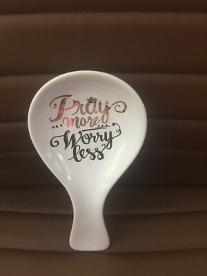 Pray More Worry Less Spoon Rest New No Tag Or Box 4.75'' X 10.5''