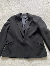 Jones Wear Essentials Women Long Sleeve Peak Blazer Black Size 12