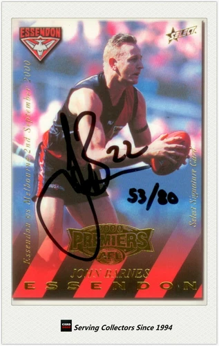2000 AFL Essendon Premiership JOHN BARNES SIGNATURE CARD--RARE!!