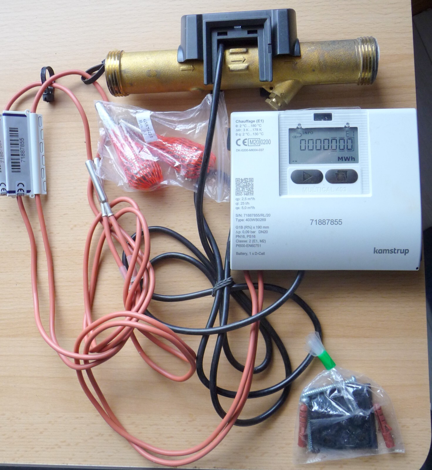 Compteur d'énergie thermique Kamstrup Multical 403 à ultrasons fileté DN15