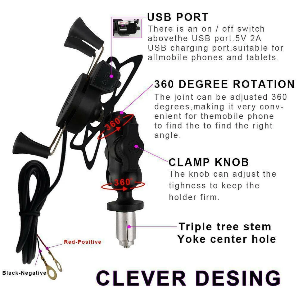 Soporte de navegación GPS para teléfono móvil para KAWASAKI NINJA650/1000 ZX6RR ZX14R ER6F Foto 3 de 4