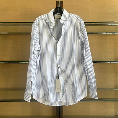Gucci , Classic Stripe Over Shirt Button Up in White / Blue , BNWT 