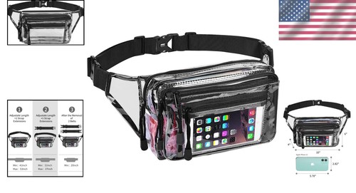 Clear Waist Bag with Adjustable Strap - Perfect for Festivals & Travel - Picture 2 of 11