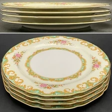 Noritake Morimura Roseglow 4pc Salad/Dessert Plate Set 1931-1940 Japan 7.5" dia