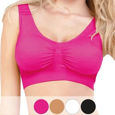 3er Pack BH mit Polster Seamless Bustier Yoga Sport ohne Bügel Unterwäsche Damen - Bild 1 von 4
