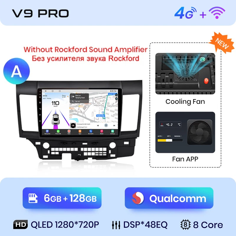 6+128GB 10.1"CarPlay Autoradio GPS Navi SWC Android 14 Für Mitsubishi Lancer - Bild 3 von 4