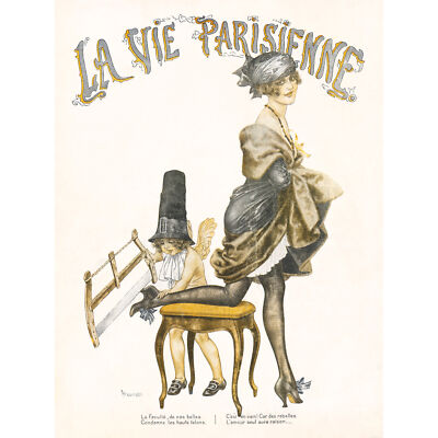 La Vie Parisienne Sägeschnitt High Heels Magazin Wandbild Leinwanddruck 18 x 24 Zoll