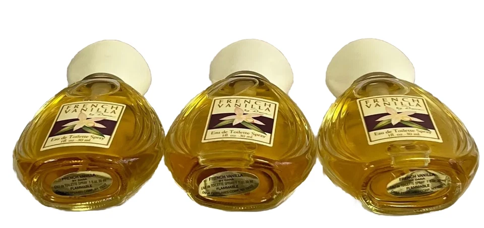3 bottles French Vanilla Eau de Toilette Spray 1 oz by Dana 90s Original - Image 2 of 2