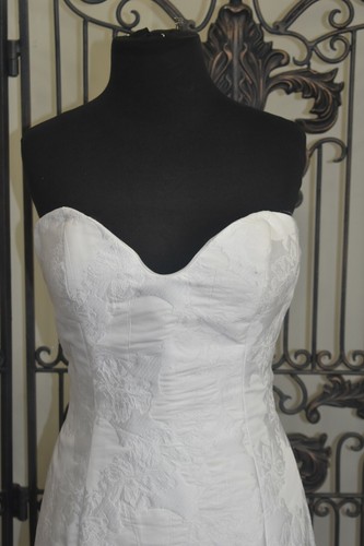 SR814W CARRAFINA 4224 SZ 12 IVORY $799 WEDDING DRESS GOWN - Picture 6 of 9