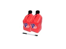 VP Fuel 2 Pack Red 5 Gallon Race Fuel Jug Gas Can Alcohol w/ Filler Hose