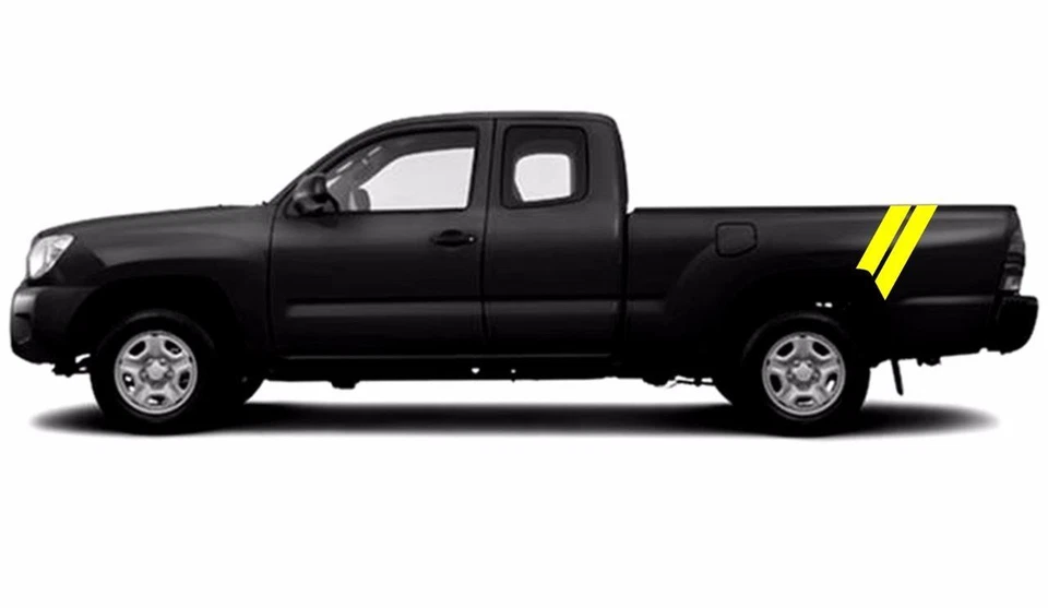 适用于丰田 TACOMA 后 4 英寸挡泥板双哈希杆乙烯基赛车条纹贴花 — 第 2/4 张图片