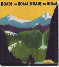 Beautiful 1930s Shell Oil Company Brochure & Milage Chart w/ Great Cover Art