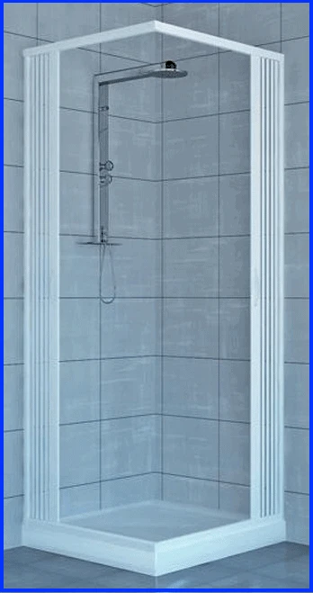 box doccia pvc cabina angolare 2 lati a soffietto misura regolabile resistente  - Immagine 3 di 4