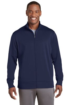 Sport-Tek Mens Long Sleeve Sport Wick Fleece Full Zip Jacket With Pockets ST241