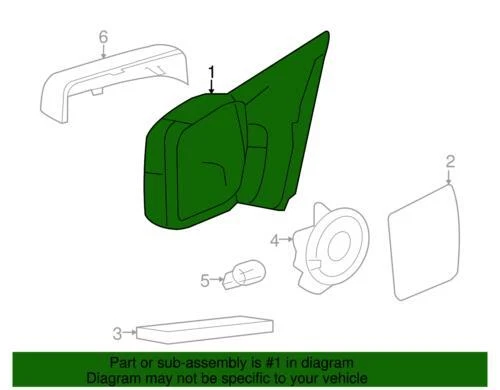 Genuine Ford Lincoln 2007-2008 F-150 Mark LT Door Mirror Right 8L3Z-17682-HA - Image 2 of 2