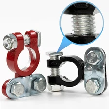 2X Car Battery Terminal Connector Positive Negative Post Heavy Duty Clamp Clip