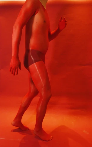 Plus Herren 8D Öl glänzend Full Bodystocking transparenter Overall mit Handschuhen Kapuze/Zehen - Bild 30 von 48